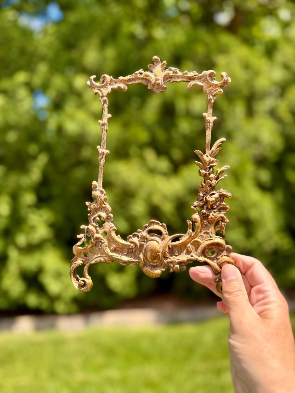 Antique French Ormolu Clock Front Frame | Rococo Gilt Bronze Mount